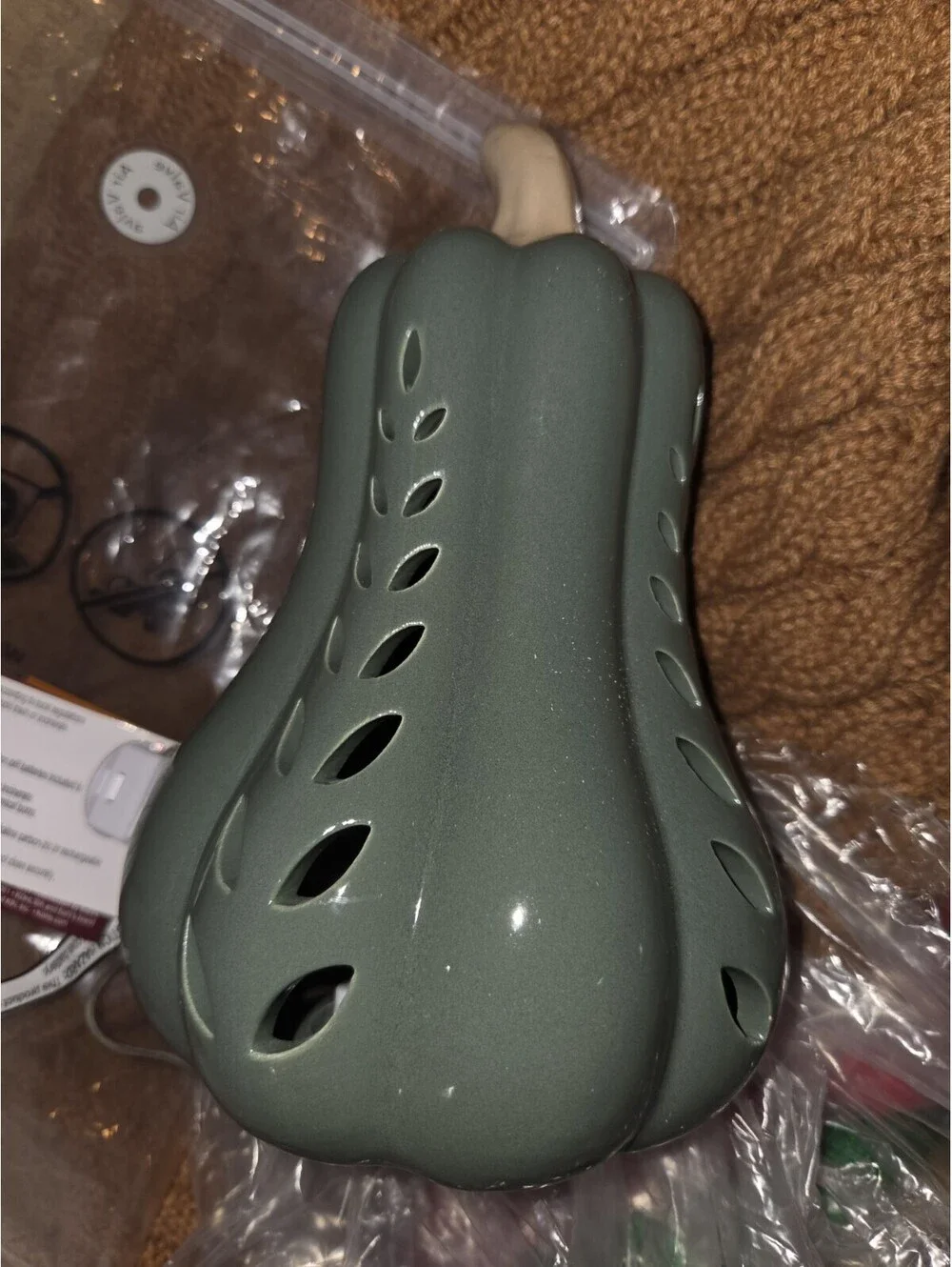 Lighted decorative pumpkin